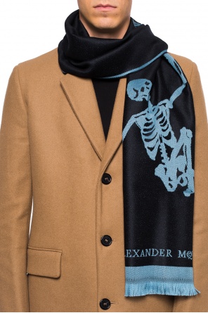 Reversible scarf with skeleton motif, zdjęcie 2 Reversible scarf with skeleton motif od Alexander McQueen